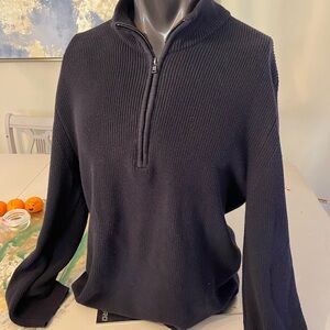 Calvin Klein Men's black cotton  Zip-Up Sweater